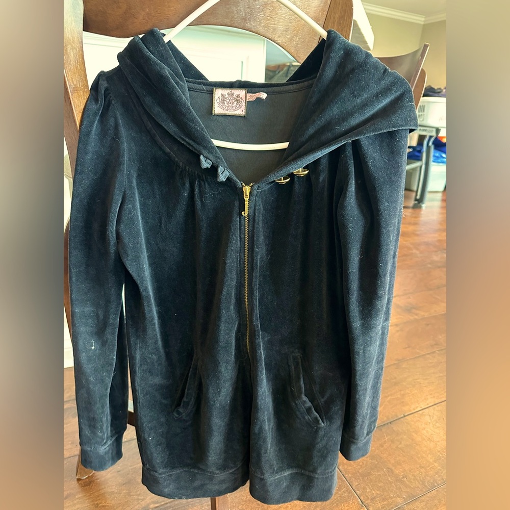 Juicy couture black velour jacket - teen girl size S